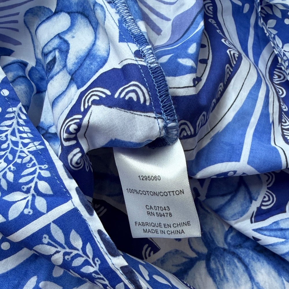 Caroline Constas Blue & White Printed Maxi Sundress with Spaghetti Straps - Picture 6 of 6